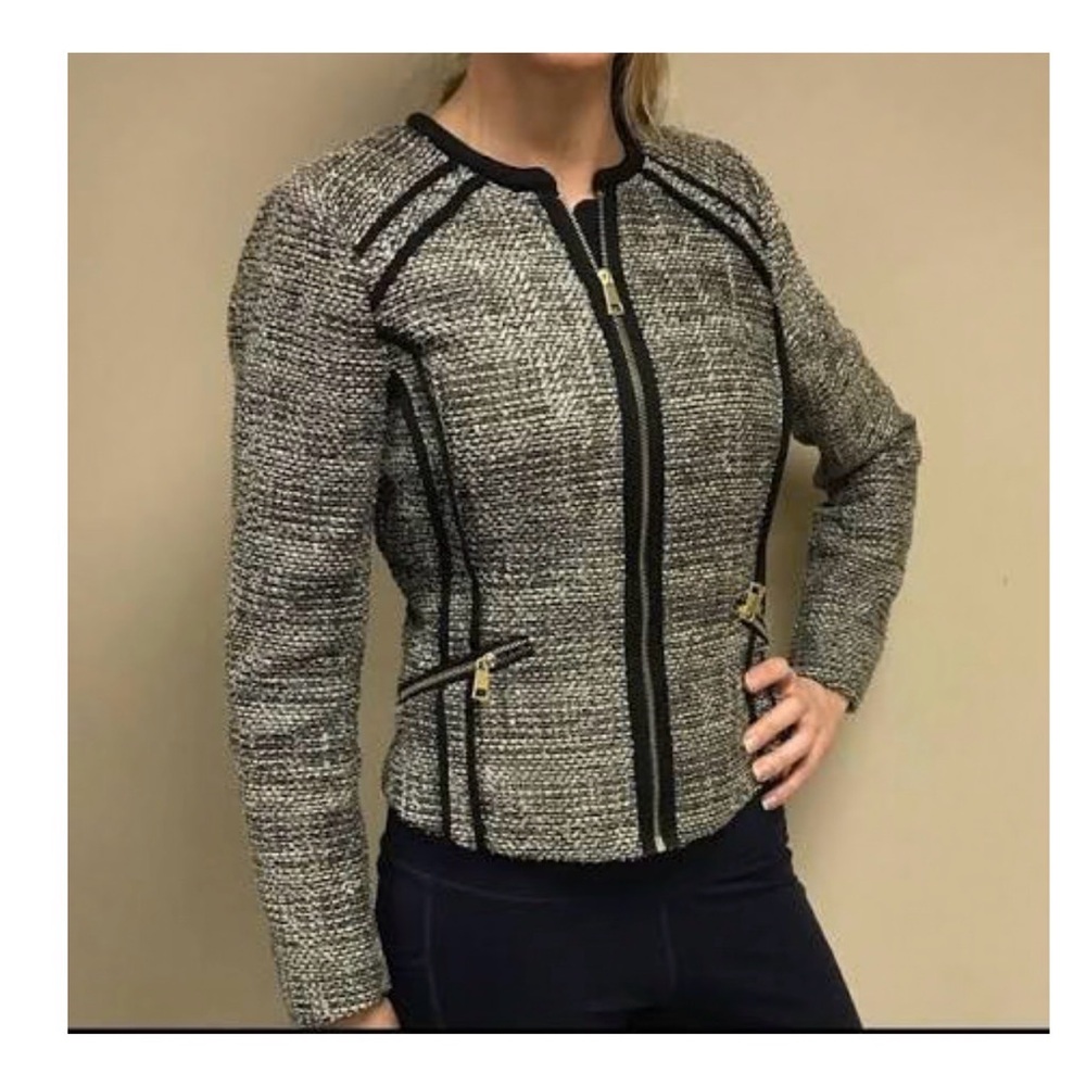 H&M Women's Tweed Blazer - Black and Gray